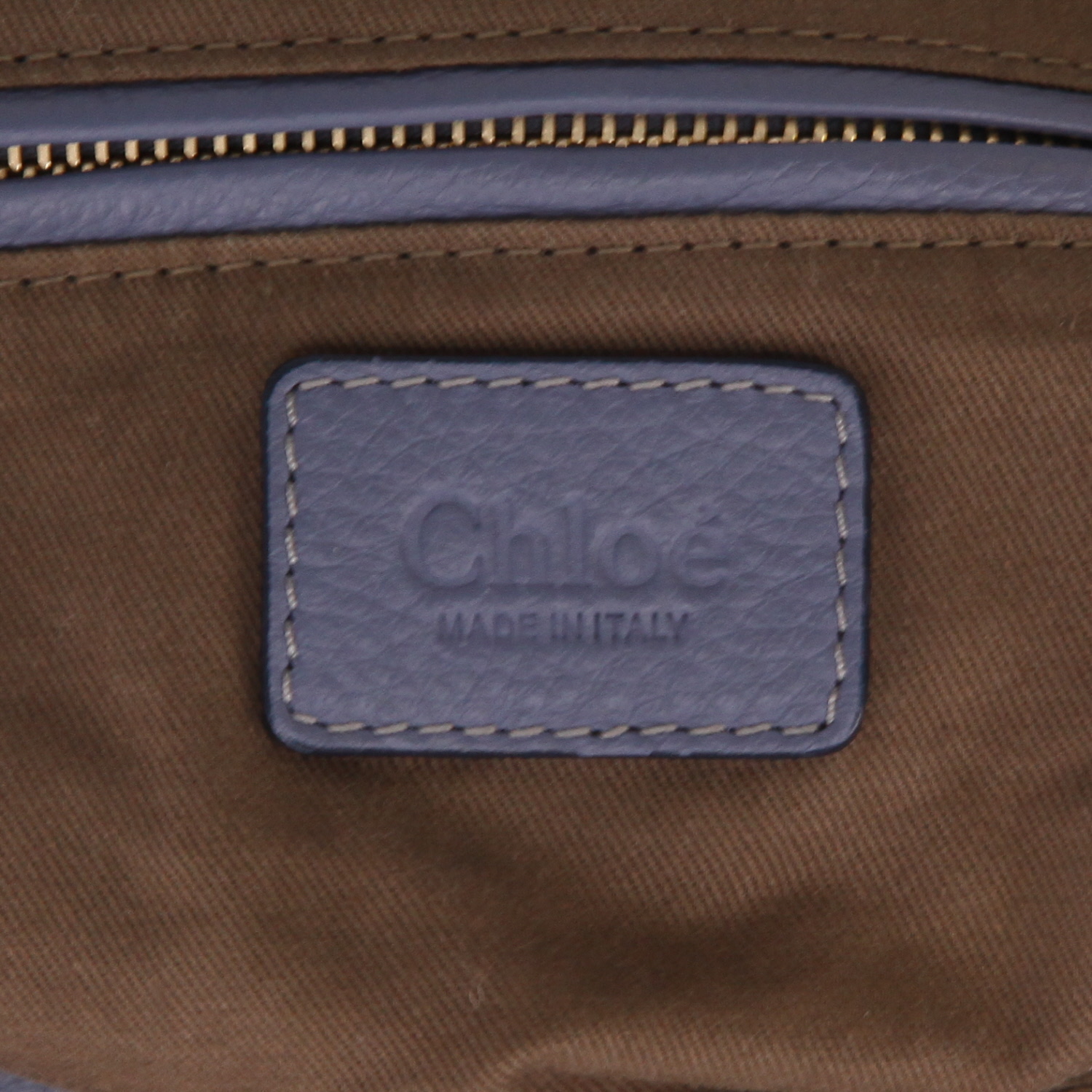 Chloé  Marcie handbag  in blue grained leather - Detail D2