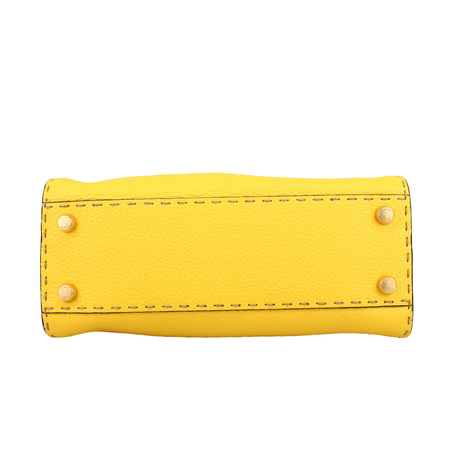 Borsa Fendi  Peekaboo ISeeU modello piccolo  in pelle gialla - Detail D1