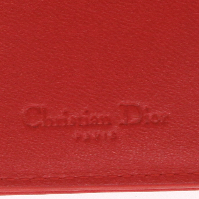 Portafogli Dior   in pelle cannage rossa - Detail D3