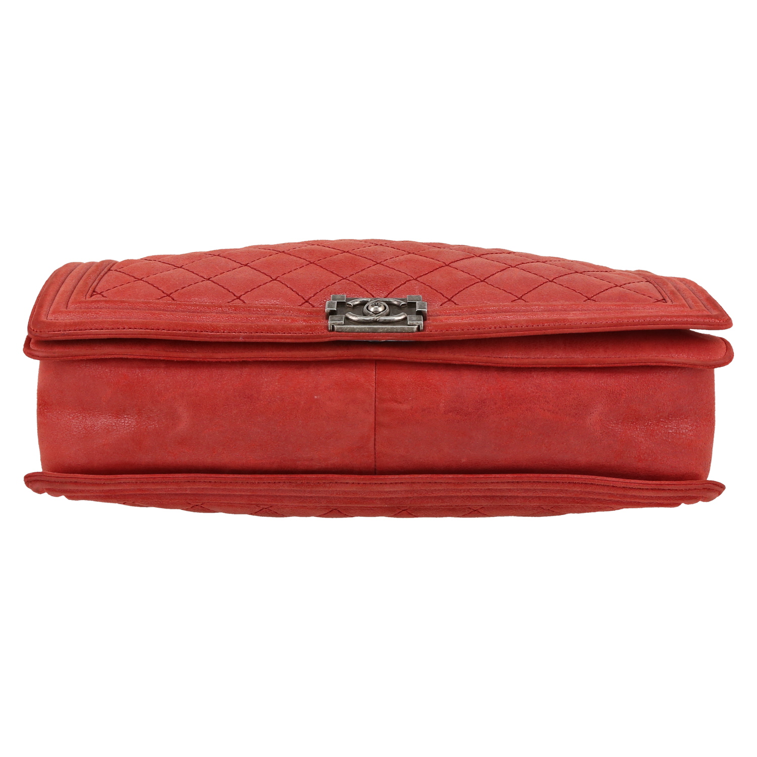 Borsa a tracolla Chanel  Boy in pelle trapuntata rossa - Detail D1