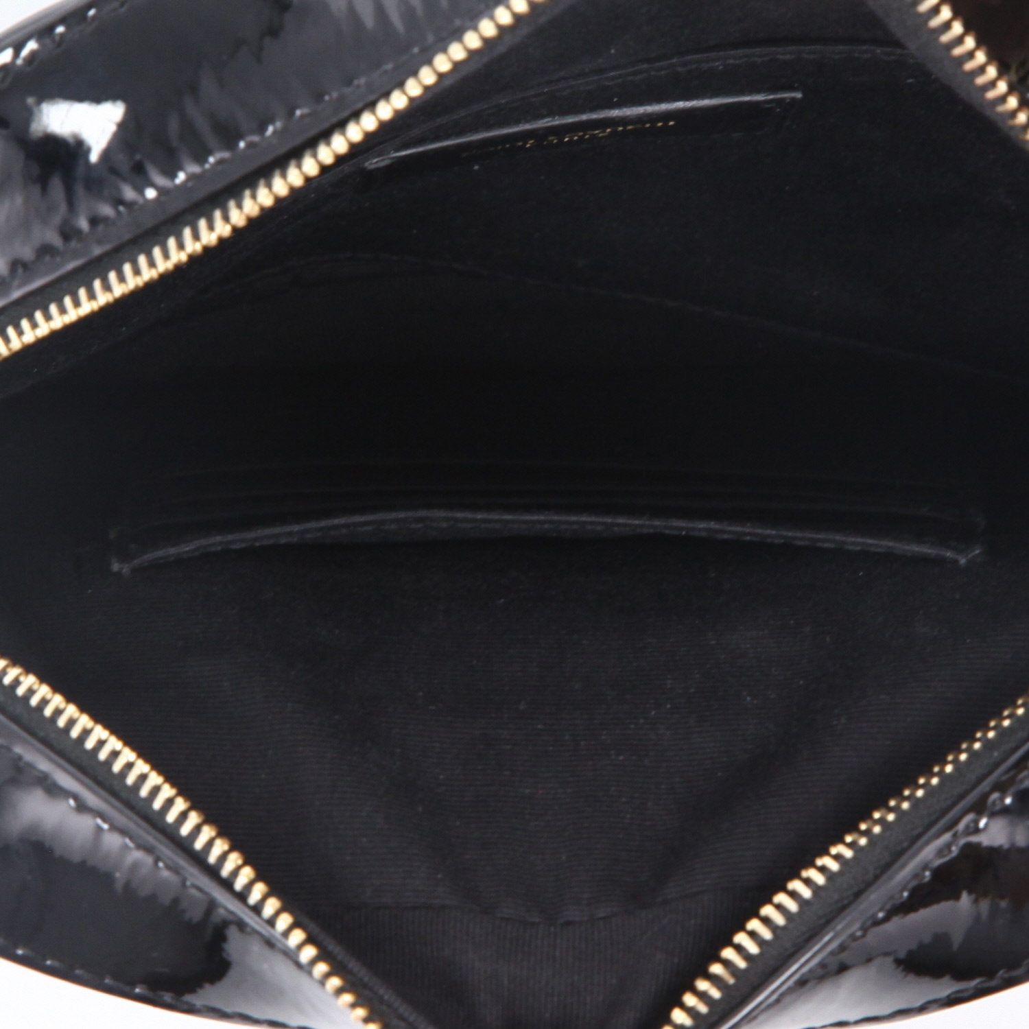 Borsa a tracolla Saint Laurent  Vicky in pelle verniciata nera - Detail D3