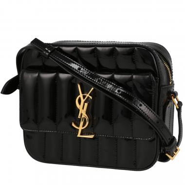 Sac bandoulière Saint Laurent  Vicky en cuir verni noir