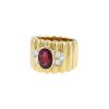 Vintage  ring in yellow gold, garnet and diamonds - 00pp thumbnail