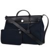 Hermès  Herbag bag worn on the shoulder or carried in the hand  in blue canvas  and blue leather - 00pp thumbnail