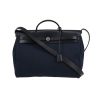 Hermès  Herbag bag worn on the shoulder or carried in the hand  in blue canvas  and blue leather - 360 thumbnail