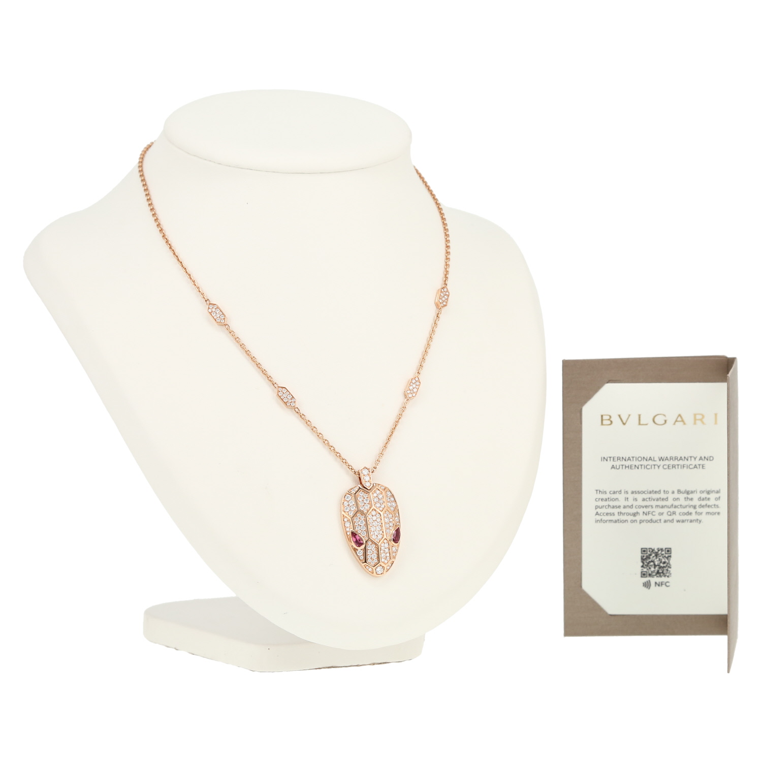 Collana Bulgari Serpenti in oro rosa, rubellite e diamanti - Detail D2