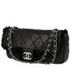 Chanel   handbag  in black quilted leather  and black synthetic furr - 00pp thumbnail