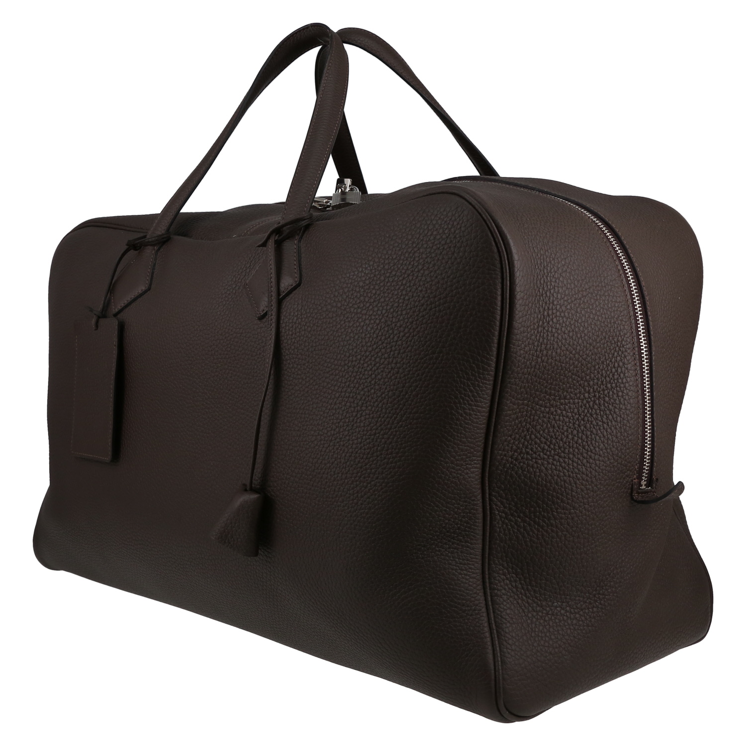 Bolsa de viaje Hermès  Victoria en cuero togo marrón - Detail D2