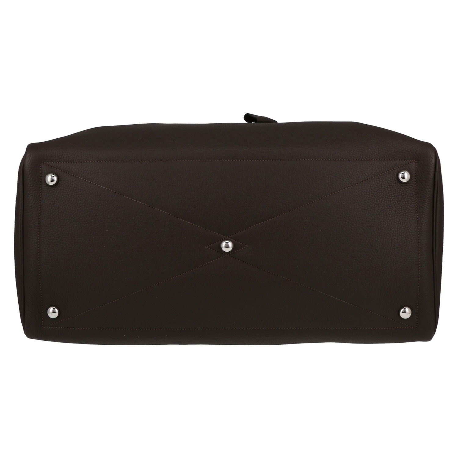 Hermès  Victoria travel bag  in brown togo leather - Detail D4