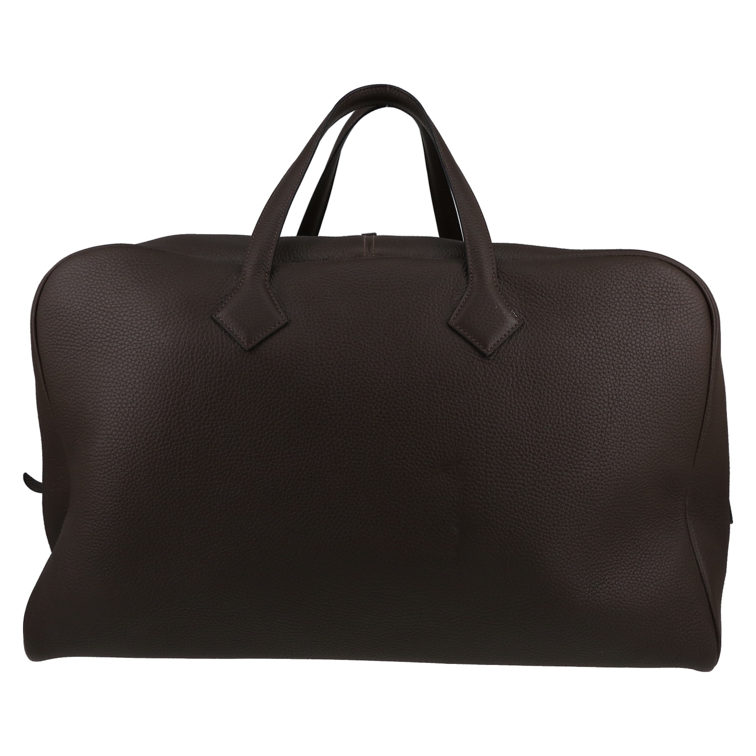 Borsa da viaggio Hermès  Victoria in pelle togo marrone - Detail D5