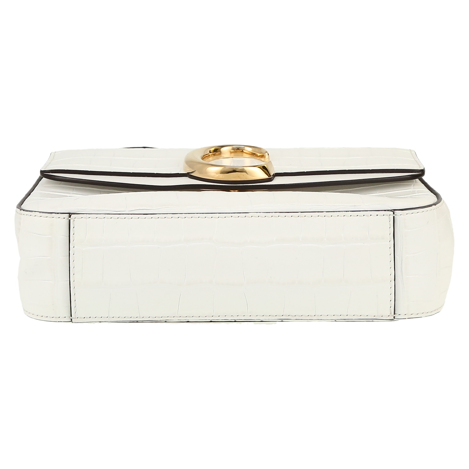 Chloé  C shoulder bag  in white leather - Detail D1