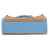 Burberry  Freya shopping bag  in beige raphia  and blue leather - Detail D1 thumbnail