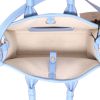 Burberry  Freya shopping bag  in beige raphia  and blue leather - Detail D3 thumbnail