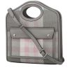 Burberry  Pocket small model  handbag  in grey and pink canvas  and grey leather - 00pp thumbnail