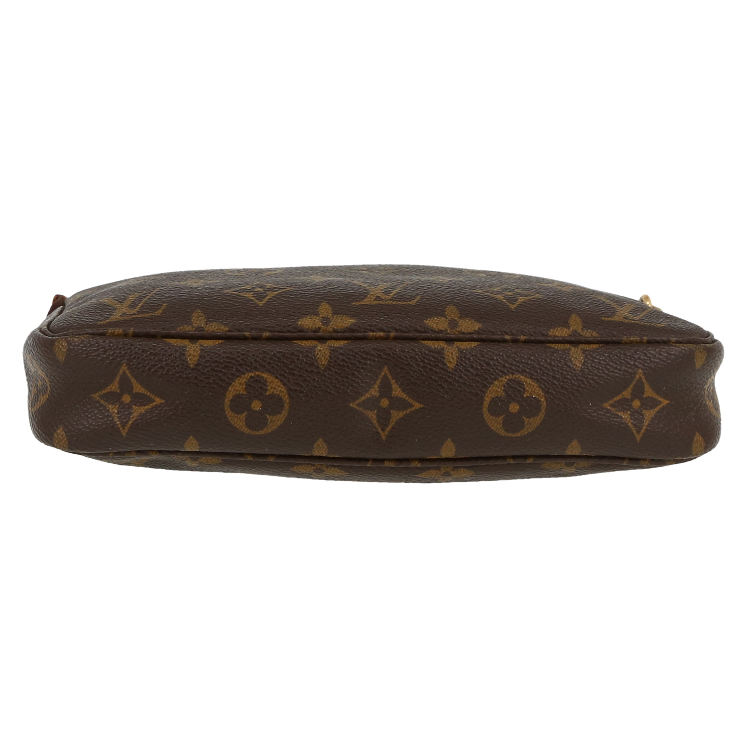 Pochette Louis Vuitton  Pochette accessoires en toile monogram marron et cuir naturel - Detail D1