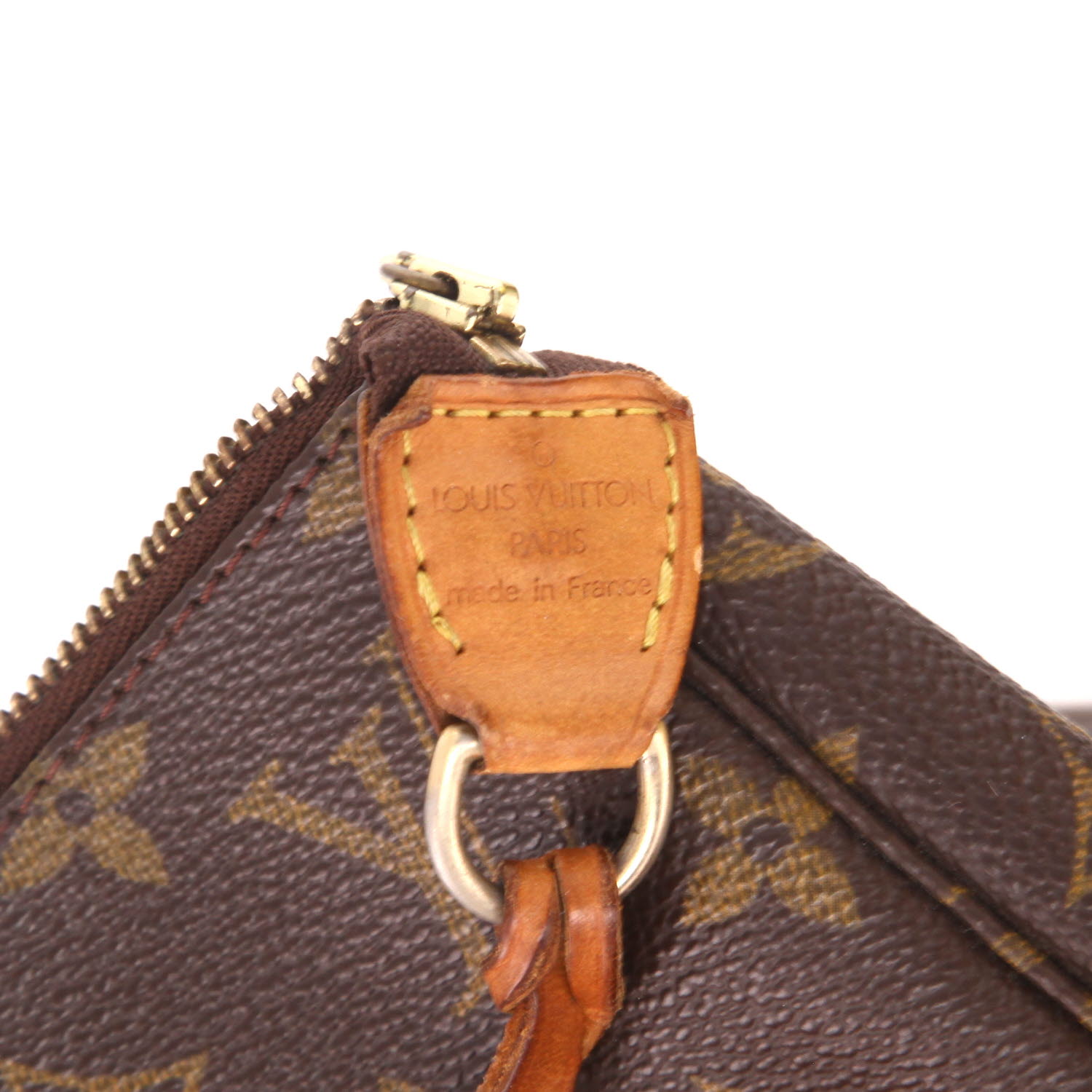 Louis Vuitton  Pochette accessoires pouch  in brown monogram canvas  and natural leather - Detail D2