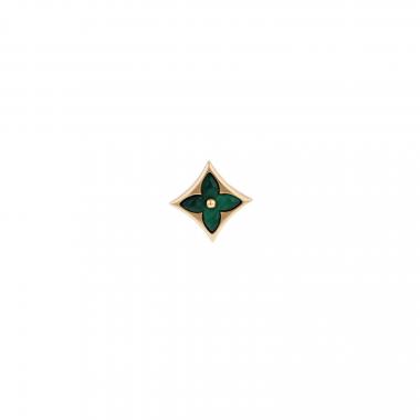Bijou d'oreille Louis Vuitton Blossom en or rose et malachite