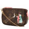 Louis Vuitton  Pochette accessoires pouch  in brown monogram canvas  and pink leather - 00pp thumbnail