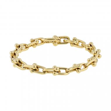 Brazalete Tiffany 
Co City HardWear modelo pequeño de oro amarillo