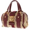 Gucci  Aviatrix handbag  in beige logo canvas  and burgundy leather - 00pp thumbnail