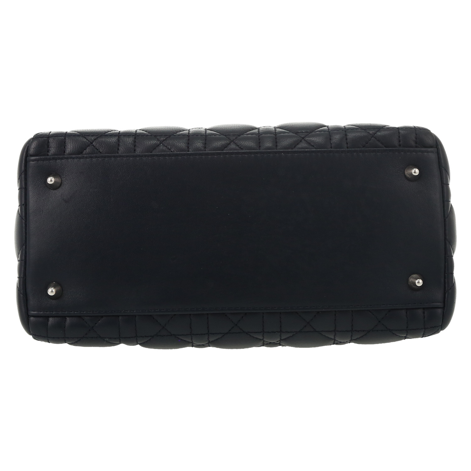 Sac à main Dior  Lady Dior en cuir cannage bleu-marine - Detail D1