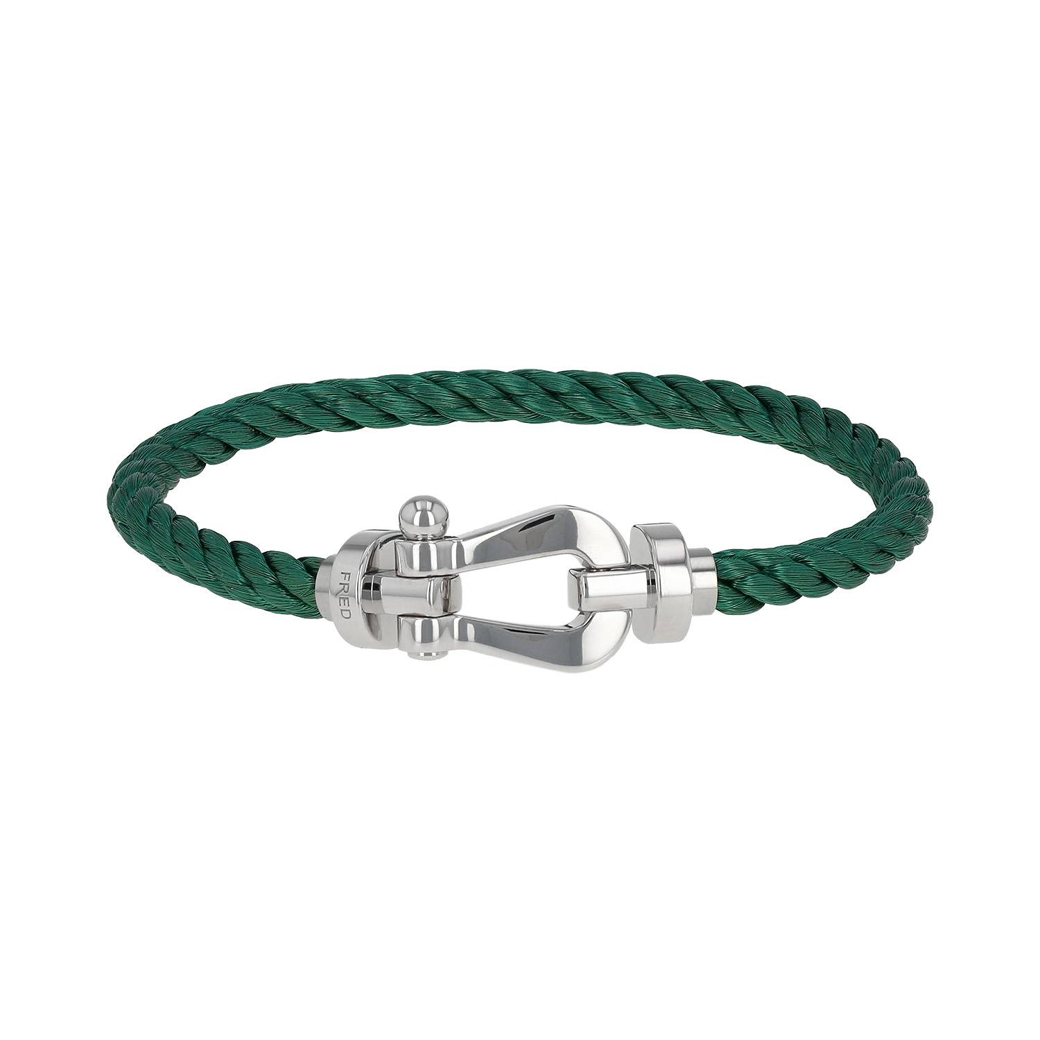 Bracelet Fred Force 10 grand en or blanc et acier