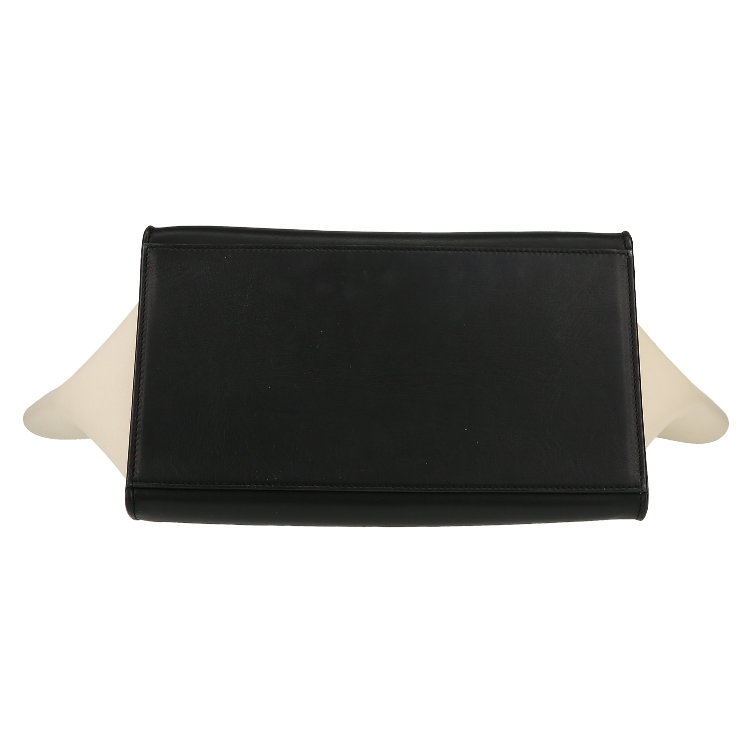 Bolso de mano Celine  Trapeze en cuero negro blanco y rojo - Detail D1