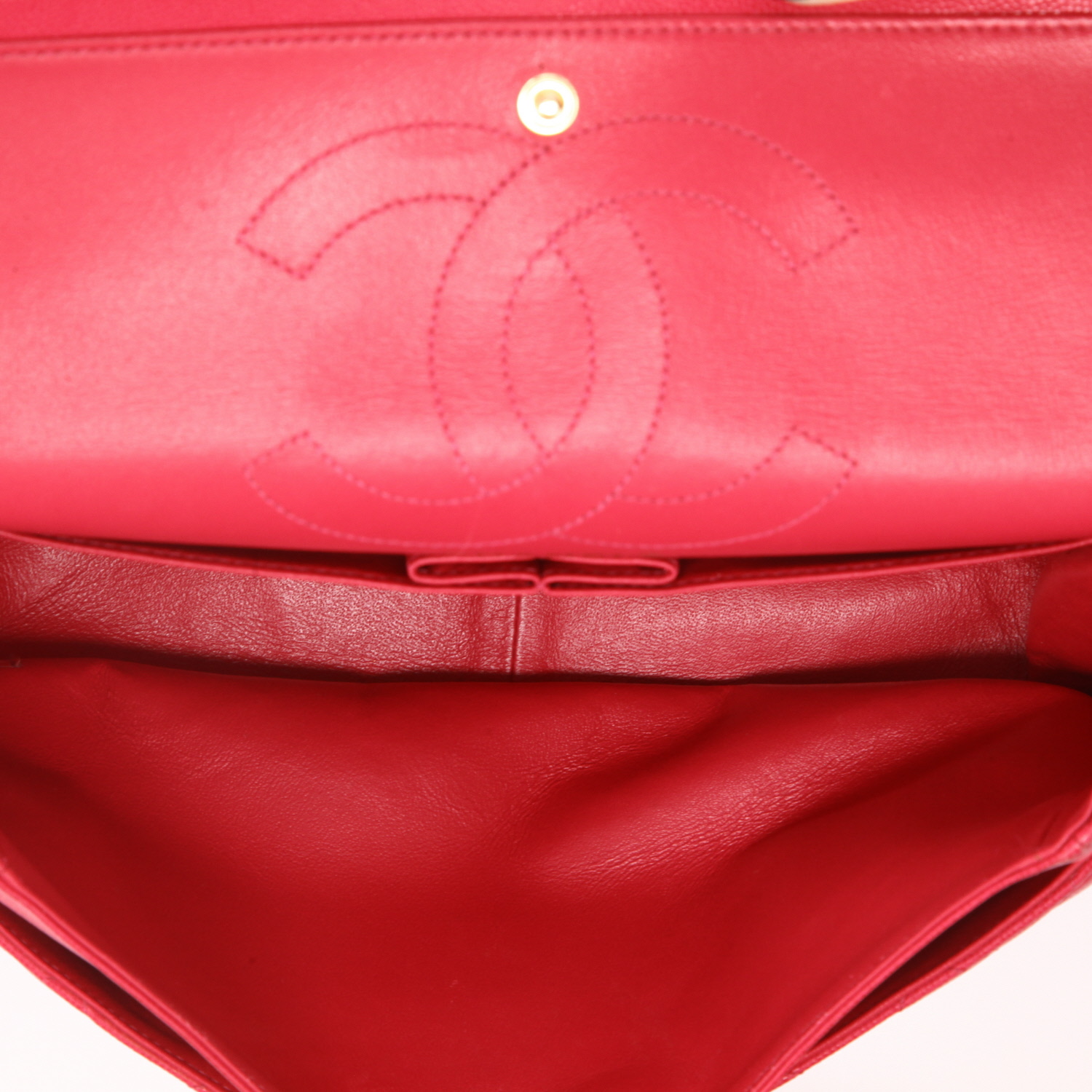 Bolso de mano Chanel   en cuero acolchado rosa - Detail D3