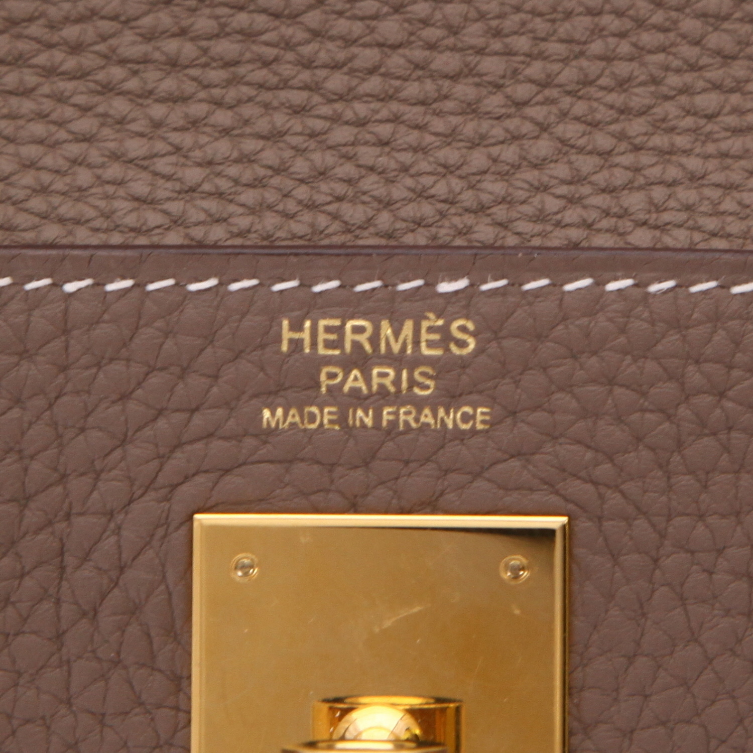 Sac à main Hermès  Kelly 32 cm en cuir togo étoupe - Detail D2