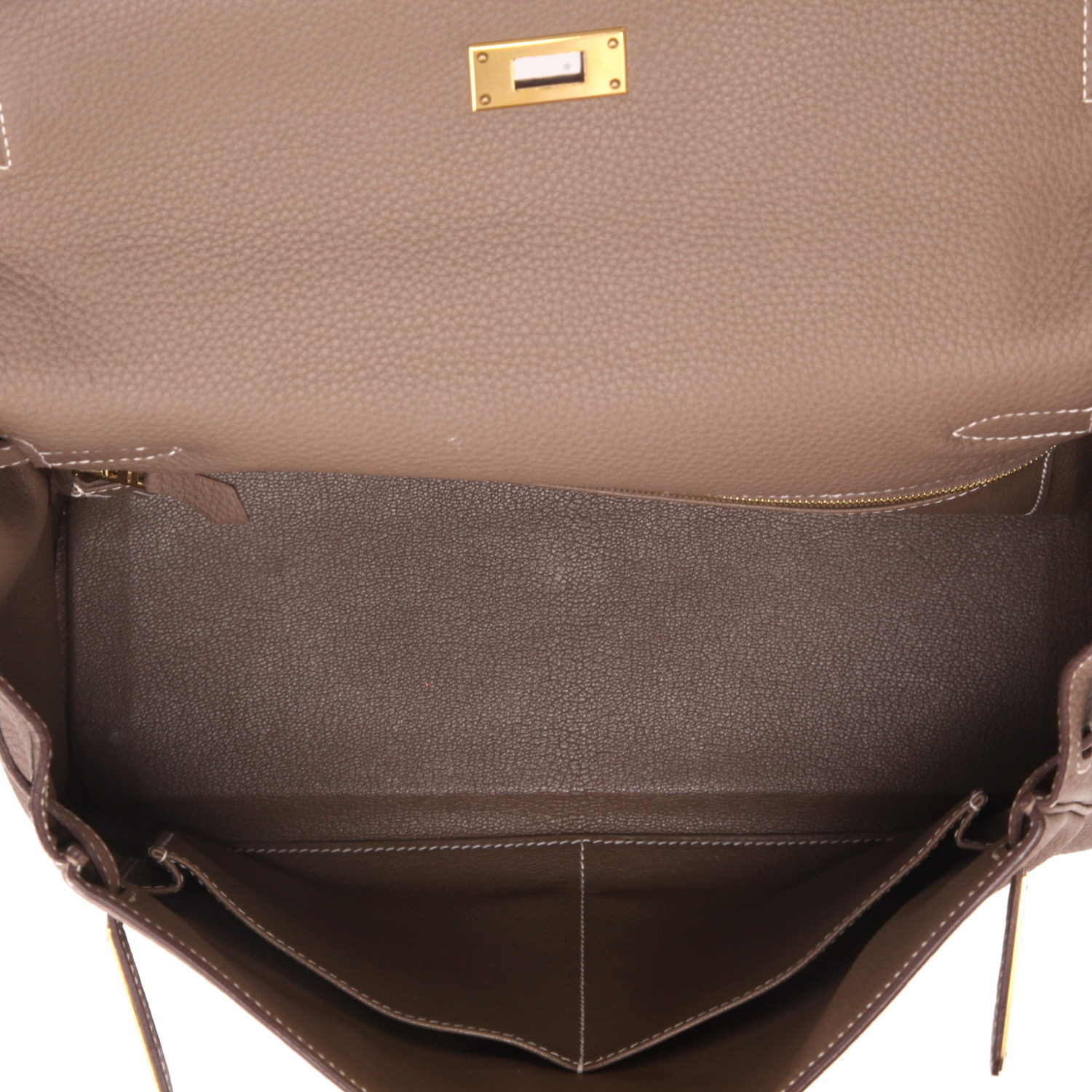 Borsa Hermès  Kelly 32 cm in pelle togo etoupe - Detail D3