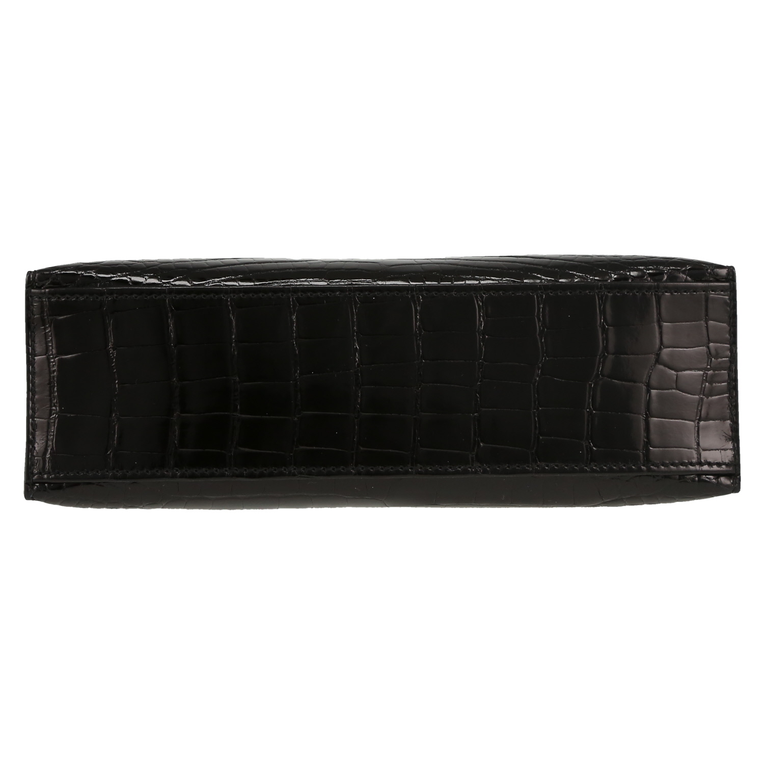 Hermès  Kelly - Clutch pouch  in black alligator - Detail D1