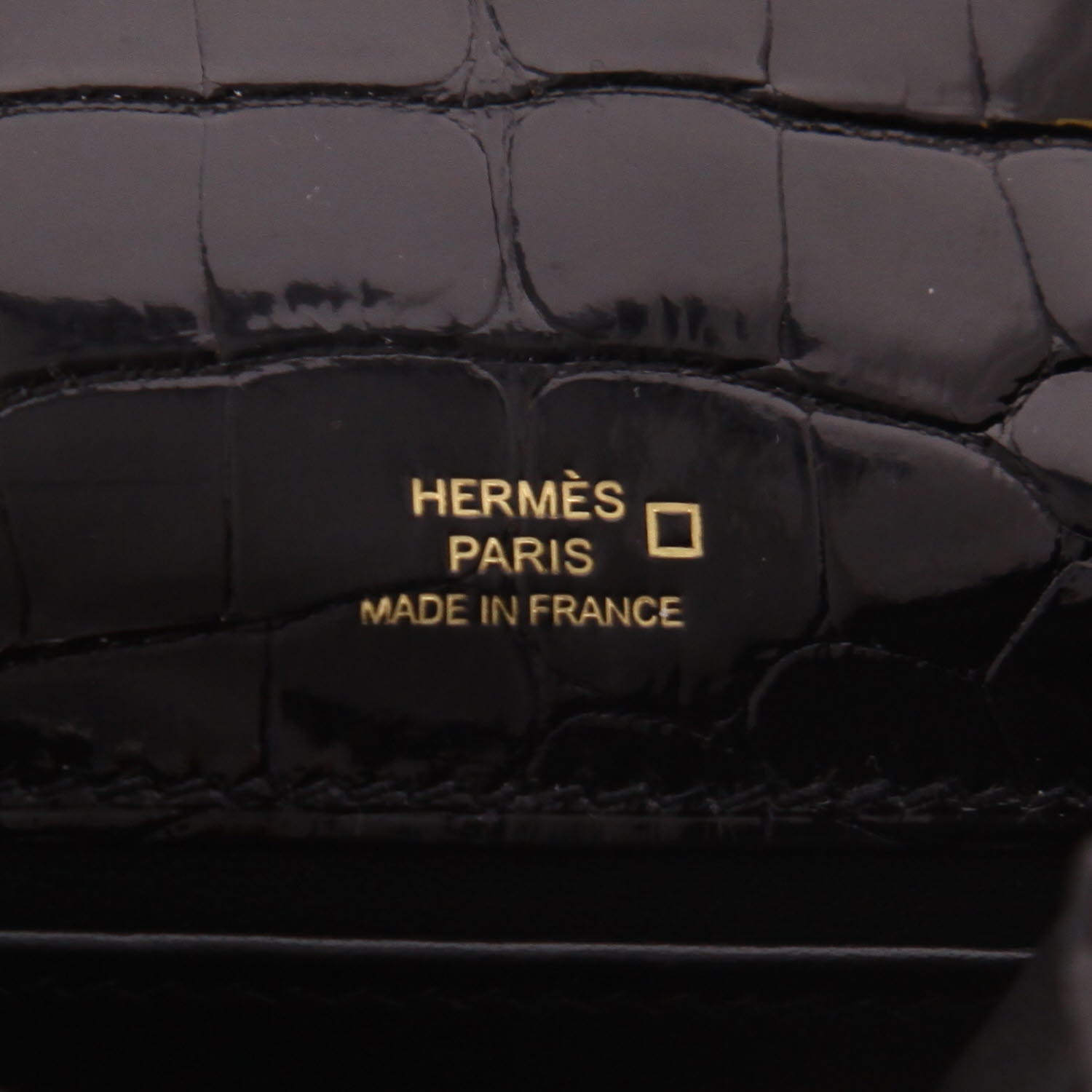 Pochette Hermès  Kelly - Clutch en alligator noir - Detail D2