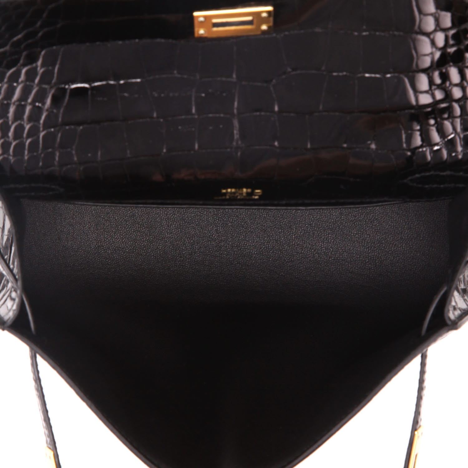 Pochette Hermès  Kelly - Clutch in alligatore nero - Detail D3