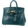 Hermès  Birkin 25 cm handbag  in Bosphore green porosus crocodile - 00pp thumbnail