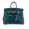 Bolso de mano Hermès  Birkin 25 cm en cocodrilo porosus verde - 360 thumbnail