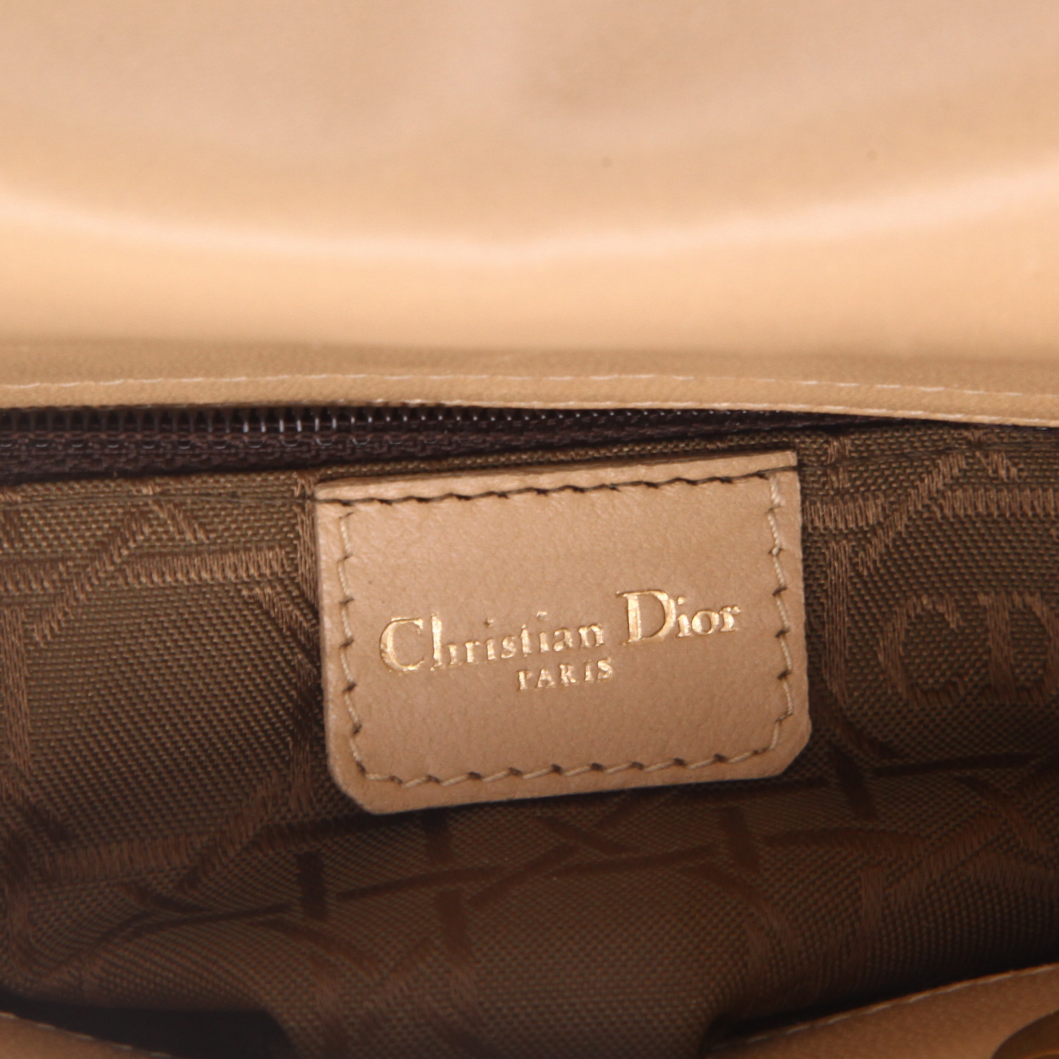 Dior  Lady Dior mini  handbag  in beige leather cannage - Detail D2