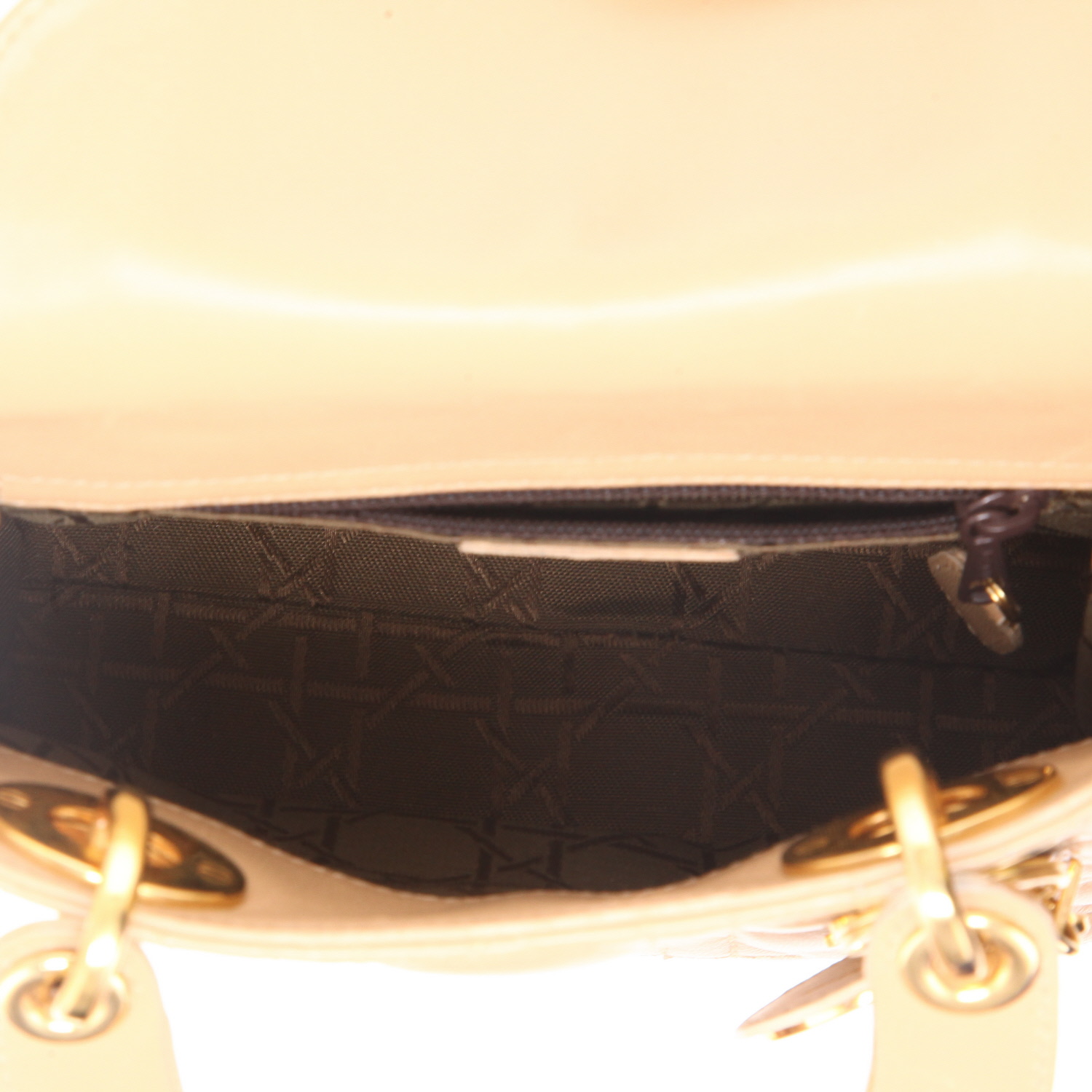 Bolso de mano Dior  Lady Dior mini  en cuero cannage beige - Detail D3
