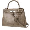 Bolso de mano Hermès  Kelly 28 cm en aligátor gris - 00pp thumbnail