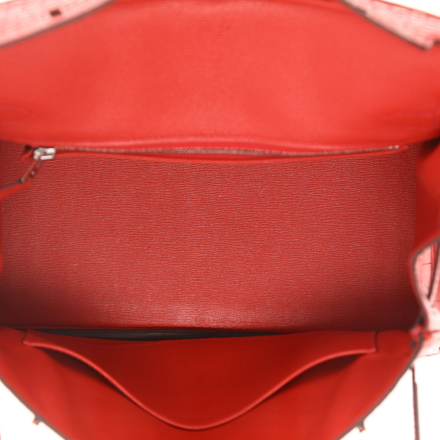 Hermès  Birkin 25 cm handbag  in red Geranium alligator - Detail D3