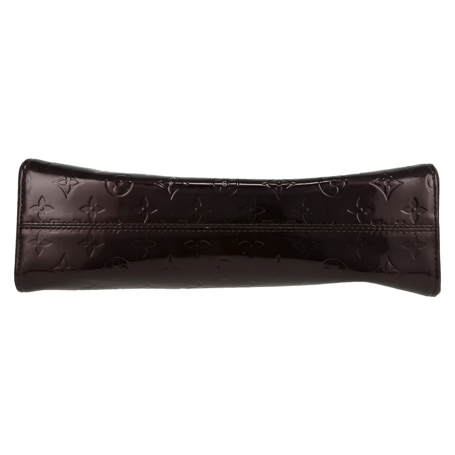 Bolso para llevar al hombro o en la mano Louis Vuitton  Roxbury en charol Monogram color burdeos y cuero natural - Detail D1