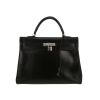 Hermès  Kelly 35 cm handbag  in black box leather - 360 thumbnail