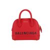 Balenciaga  Ville Top Handle mini  shoulder bag  in red grained leather - 360 thumbnail