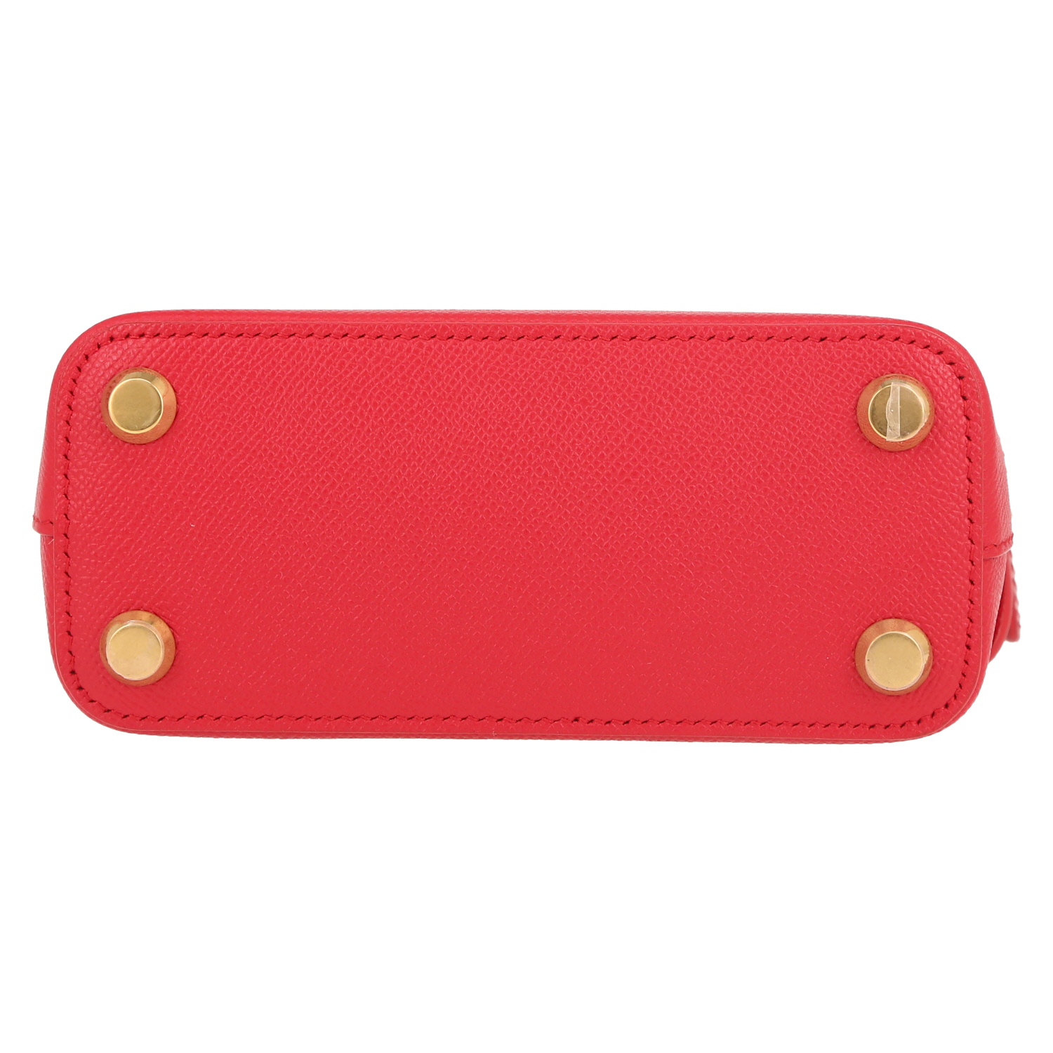 Sac bandoulière Balenciaga  Ville Top Handle mini  en cuir grainé rouge - Detail D1