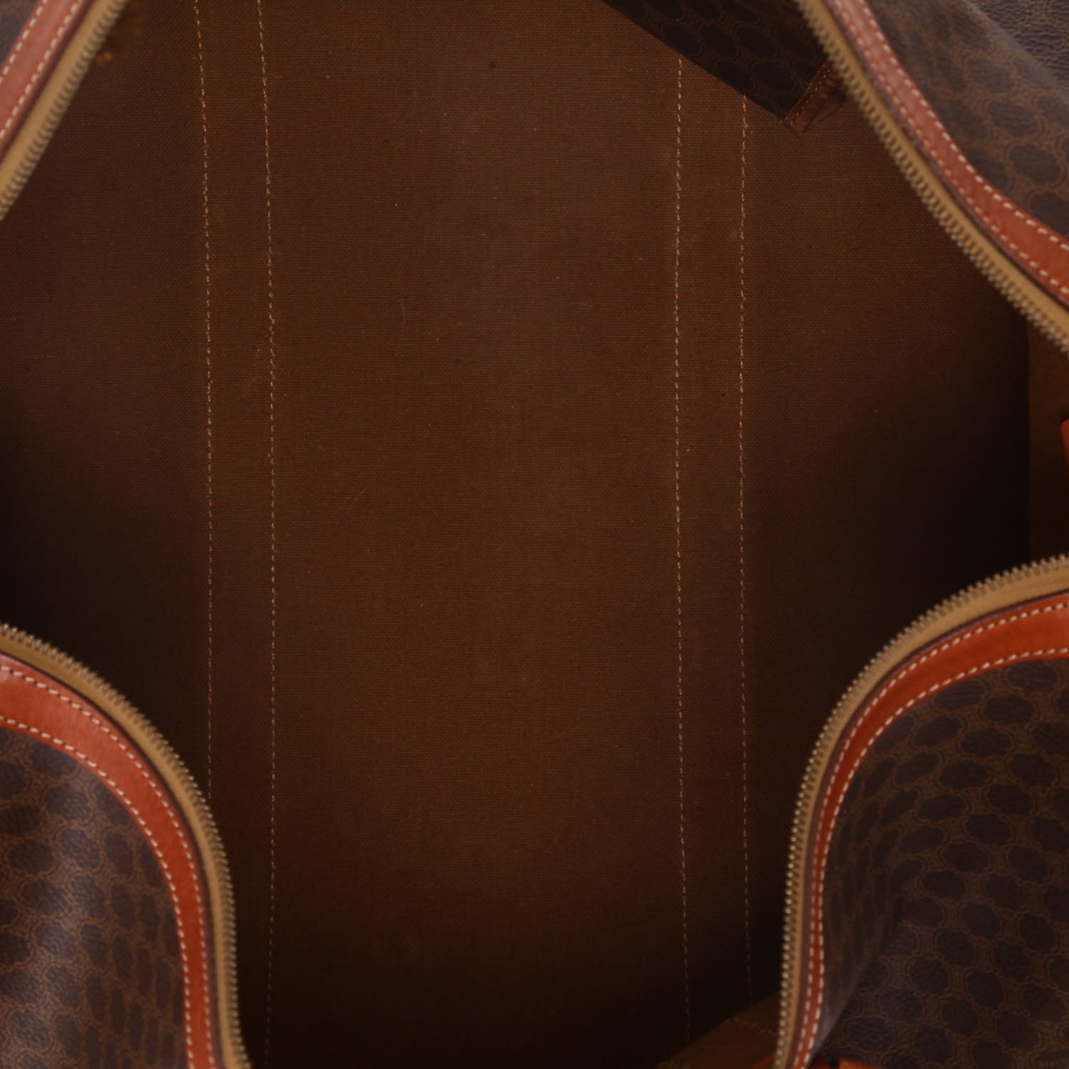 Sac de voyage Celine   en toile Triomphe marron et cuir marron - Detail D3