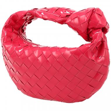 Bottega Veneta  Jodie handbag  in pink patent braided leather