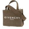 Bolso de mano Givenchy  G-Tote mini  en lona caqui y cuero caqui - 00pp thumbnail
