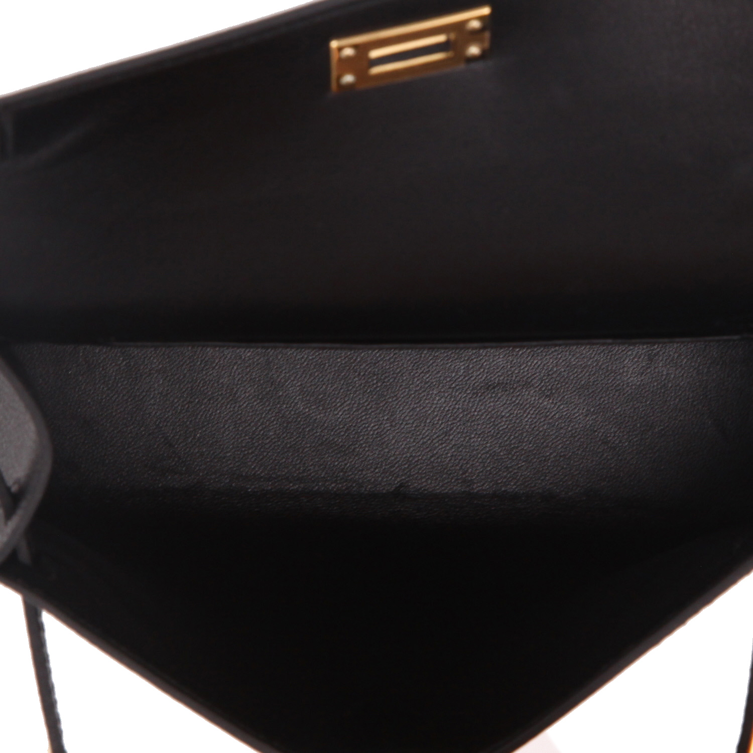 Bolso de mano Hermès  Kelly 20 cm en cuero epsom negro - Detail D3