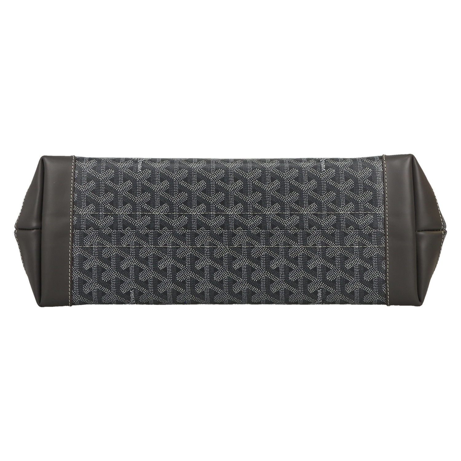 Sac cabas Goyard  Bellechasse en toile Goyardine grise et cuir gris - Detail D1