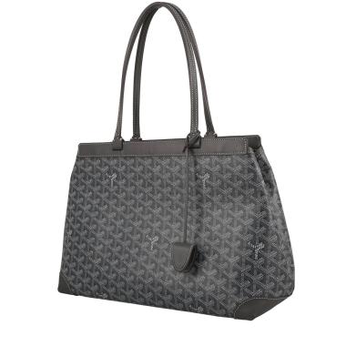 Sac cabas Goyard  Bellechasse en toile Goyardine grise et cuir gris