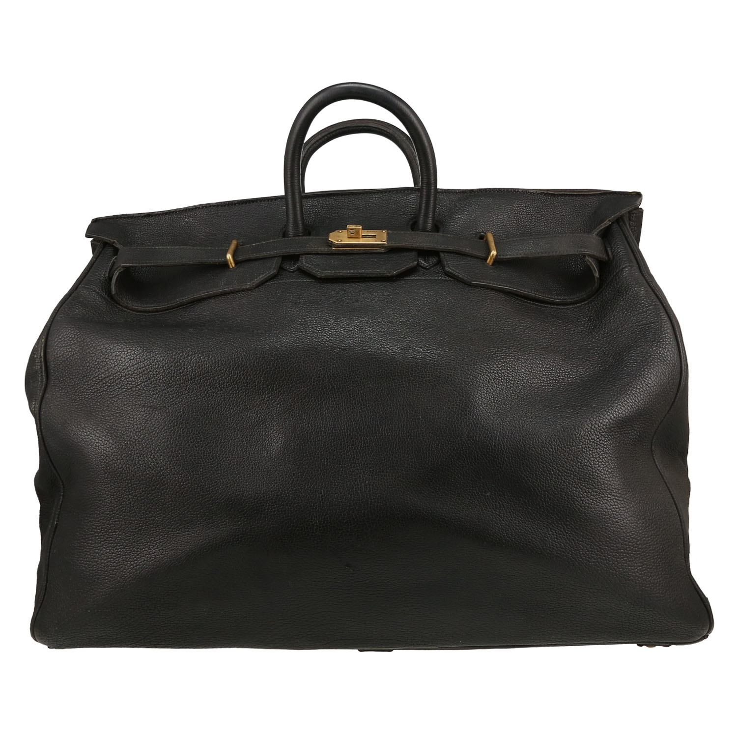 Bolsa de viaje Hermès  Haut à Courroies en cuero Ardenne negro - Detail D1